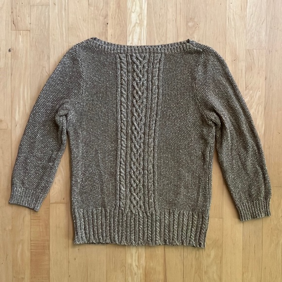 2/$20 Gold Ralph Lauren metallic sweater, sz M - Picture 1 of 8